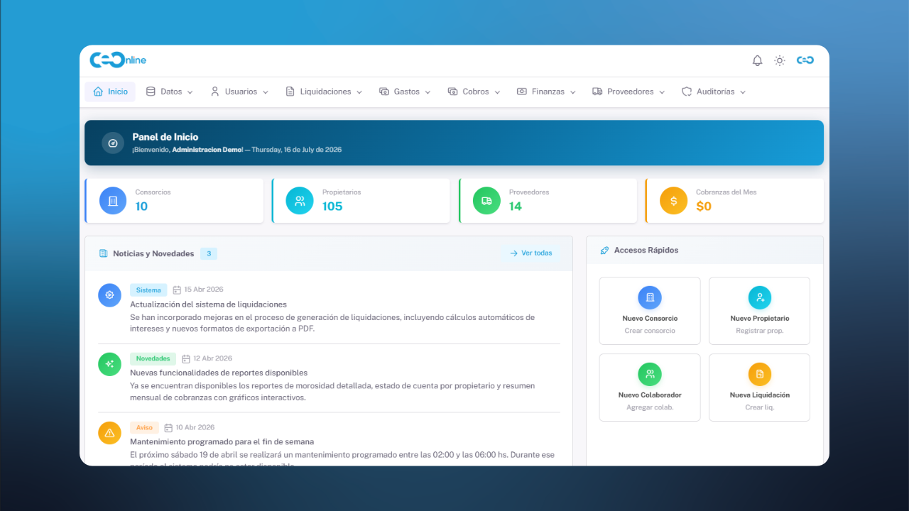 CEO Online — Dashboard